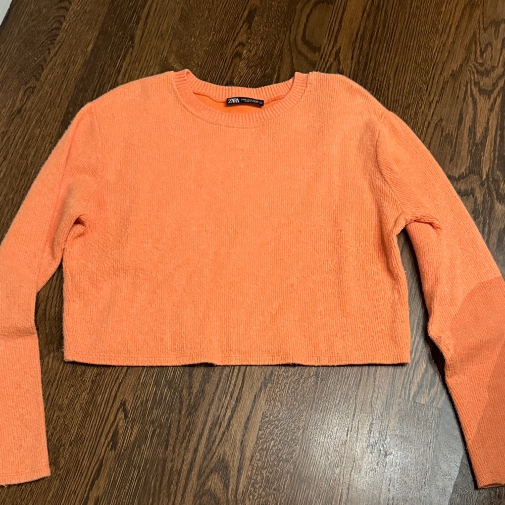 Zara Vibrant Orange Knit Top